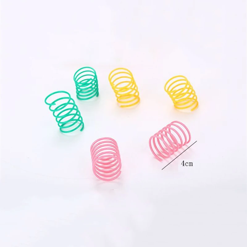 1pcs Cat Toys Stick Feather Wand With Bell Mouse Cage Interactive Toys Color Spring Rainbow Ribbon Cat Teaser Stick Random Color