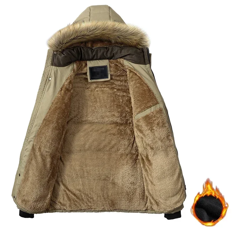 New Men Winter Outdoor Casual Windproof Keep Warm Waterproof Thickened Cotton Jacket Men Detachable Hooded Jacket cotton jacket