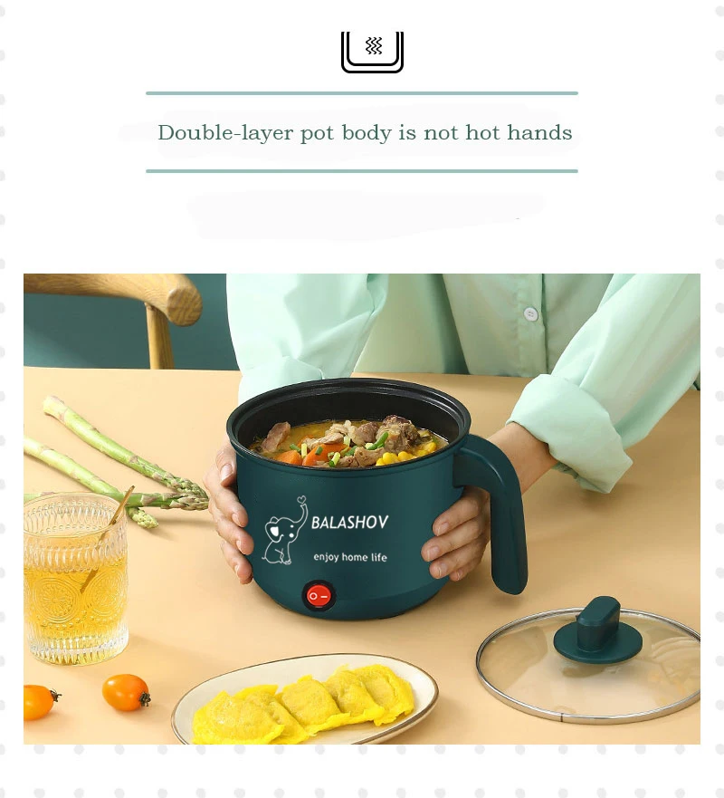 1.8L Electric Multicooker Non-Stick Single/Double Layer Pots Home Dormitory Multi-function Cooking Machine