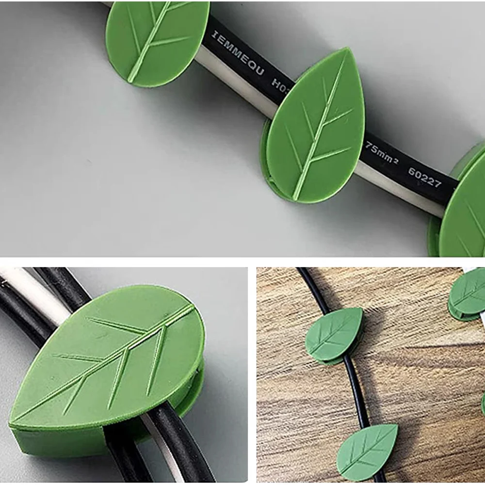 Plant Fixing Clip Self Adhesive Leaf Shaped Invisible Hook Green Plant Support Frame Vine Climbing Clamp Home Garden Supplies
