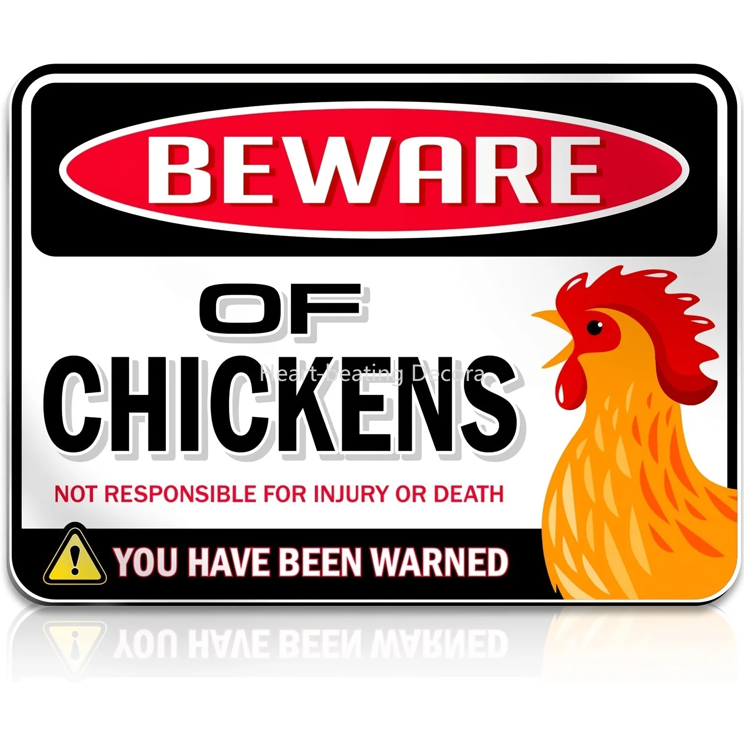 

B Warning Sign Beware Of Chicken Decor Yard Decorations Coop Accessories Chicken Gifts For Chicken Lovers 12x8I