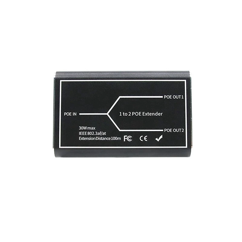 NVR IP 카메라용 POE 확장기, POE 범위 100 미터 확장, 2 포트, IEEE 802.3Af 표준, 100Mbps