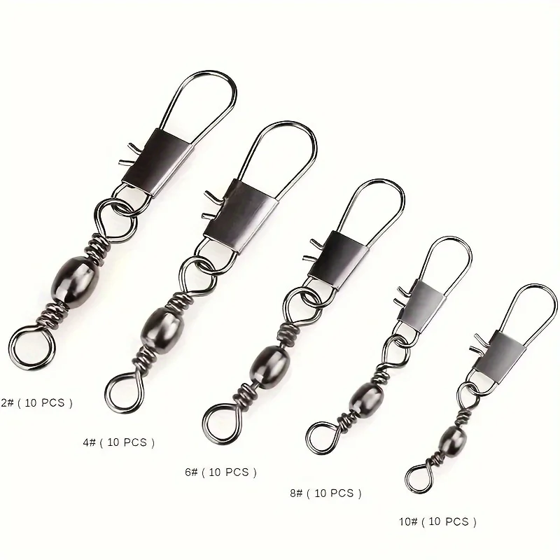 50Pcs Durable Fishing Snap Swivels 6