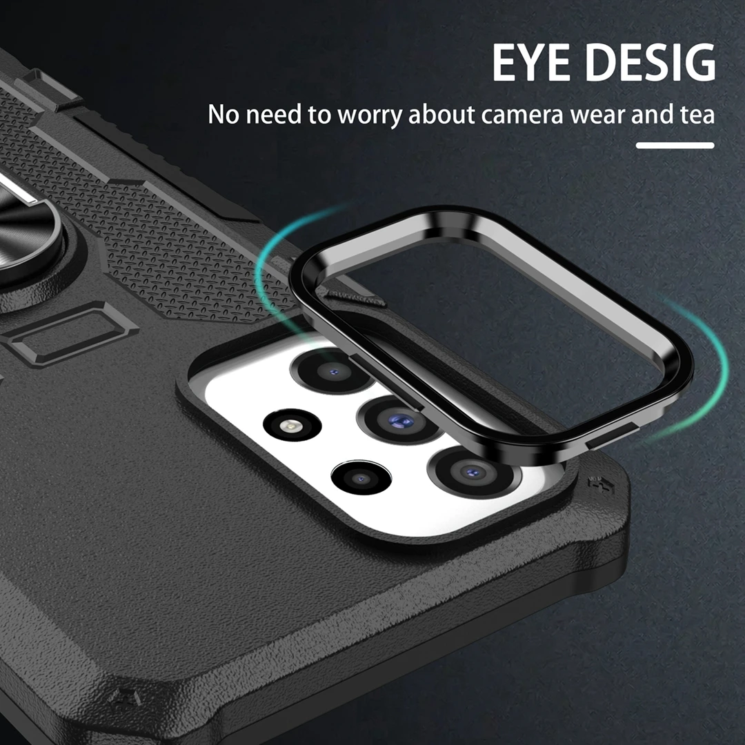 Shockproof Armor Phone Case with Camera Protection and Ring Cover