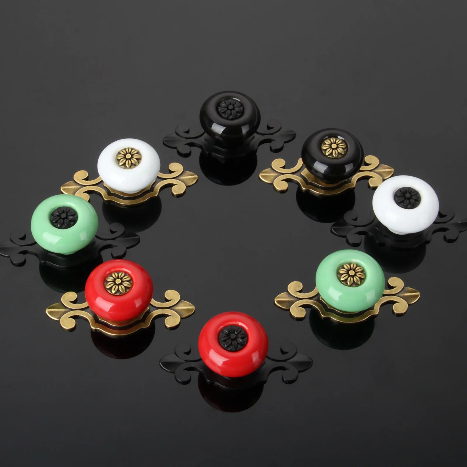 Vintage Handle Retro Ceramic Knob with Screw for Wardrobe Cabinet Drawer Kitchen Cupboard Furniture 1pc furniture knobs