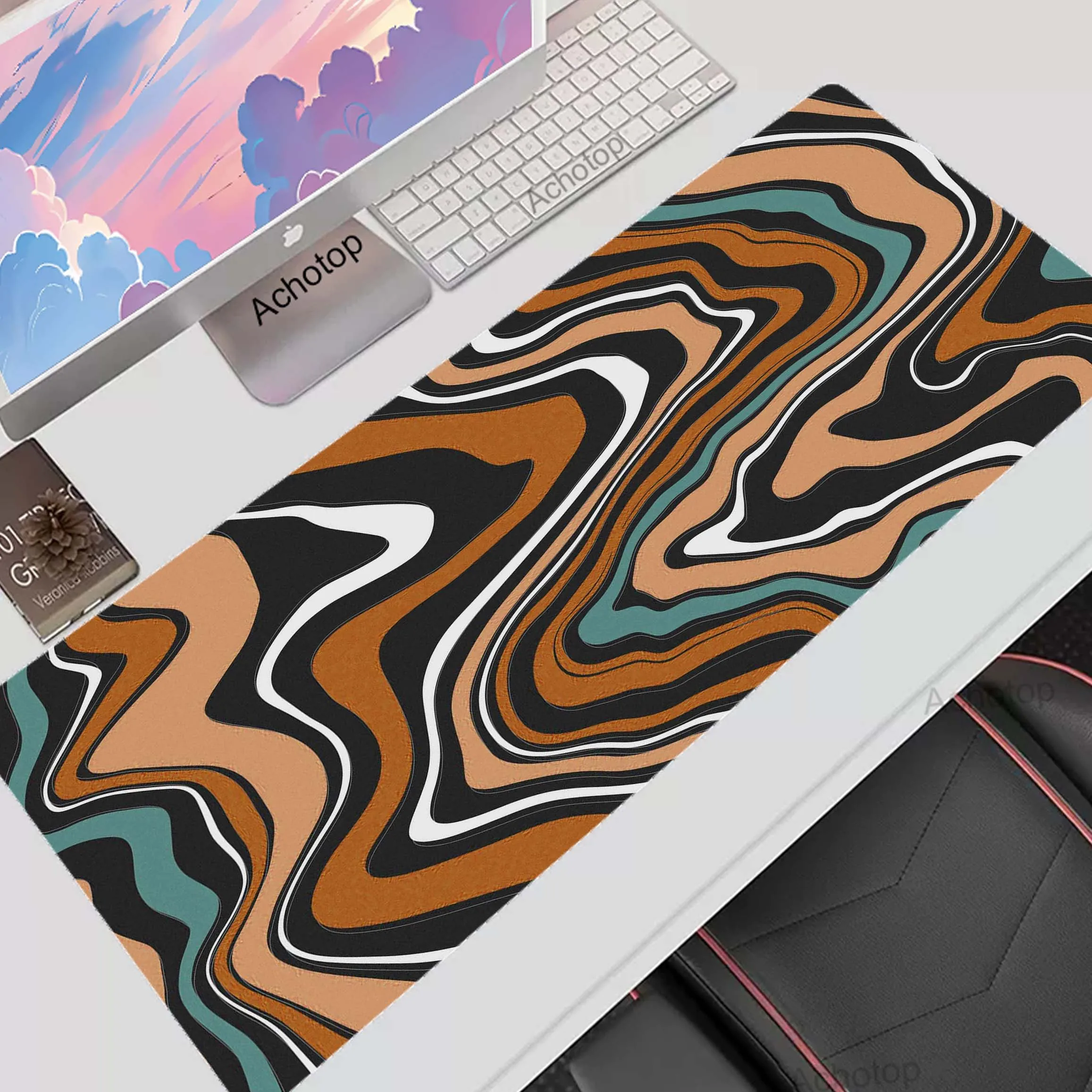 

Strata Liquid Stains HD Print Mouse Pad 90x40 Topographic Mousepad Company Gamer Rug Deskmat Deskpad Personalized DropShipping