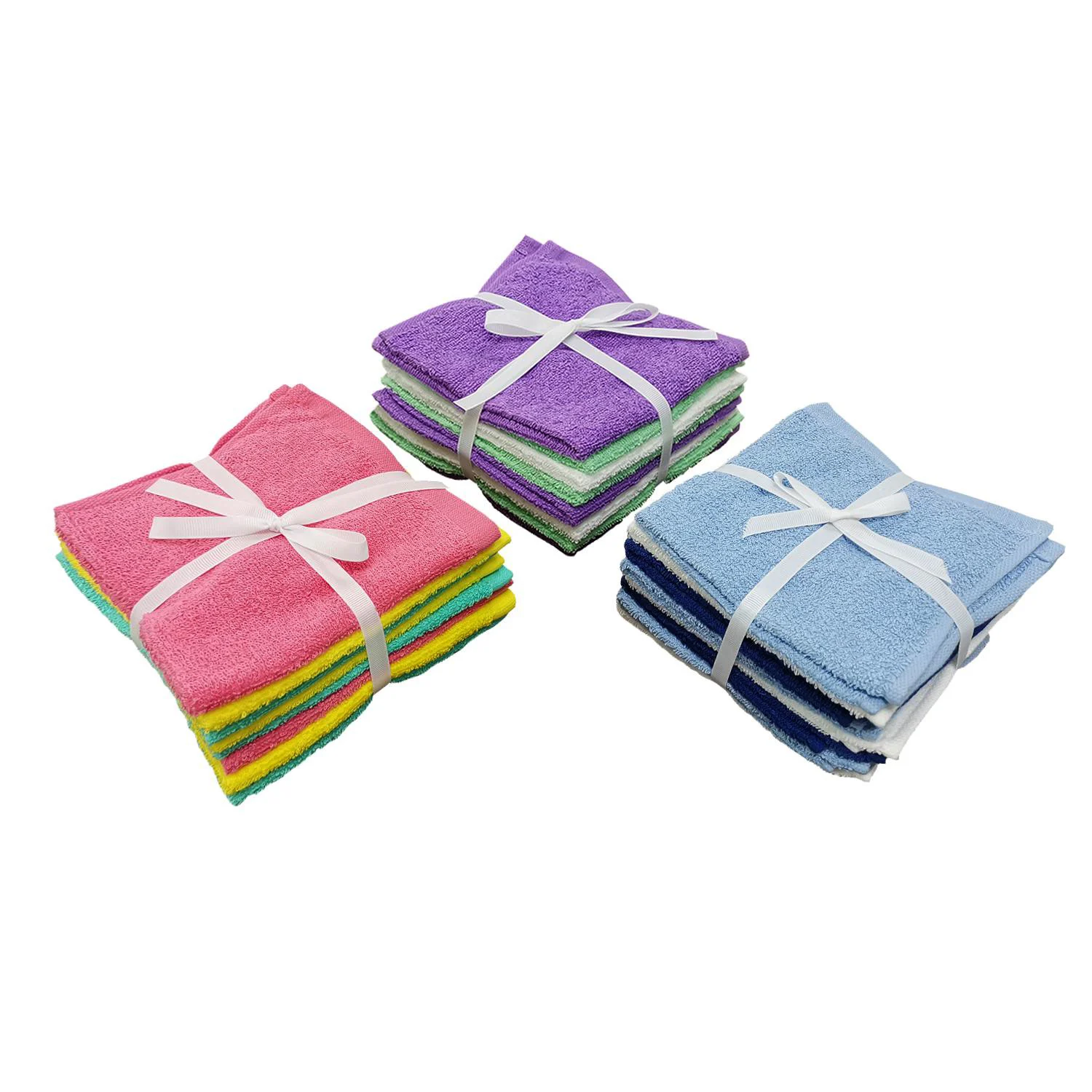 

8Pcs 100% Cotton Small Square Towel Set Face Towel Absorbent Microfiber Towel Bathroom Home