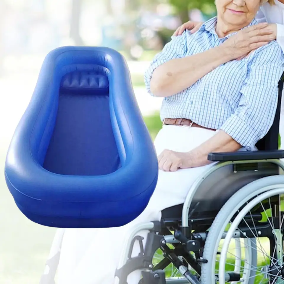 Vasca Pieghevole Portatile Per Adulti - 120x60x55 Cm Con Schienale E Cuscino Gonfiabile - Foto 3