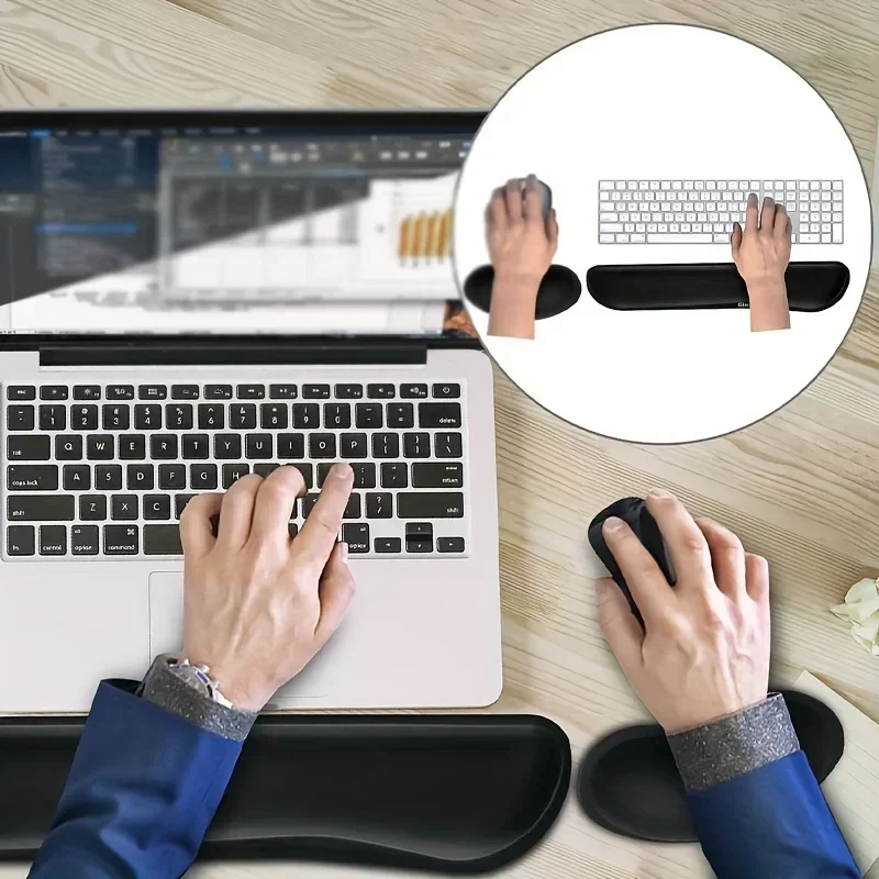 Widen Memory Foam Nonslip Mouse Pad Wrist Support Keyboard Wrist Rest Support for Office, Computer, Laptop & Mac & Comfortable 3