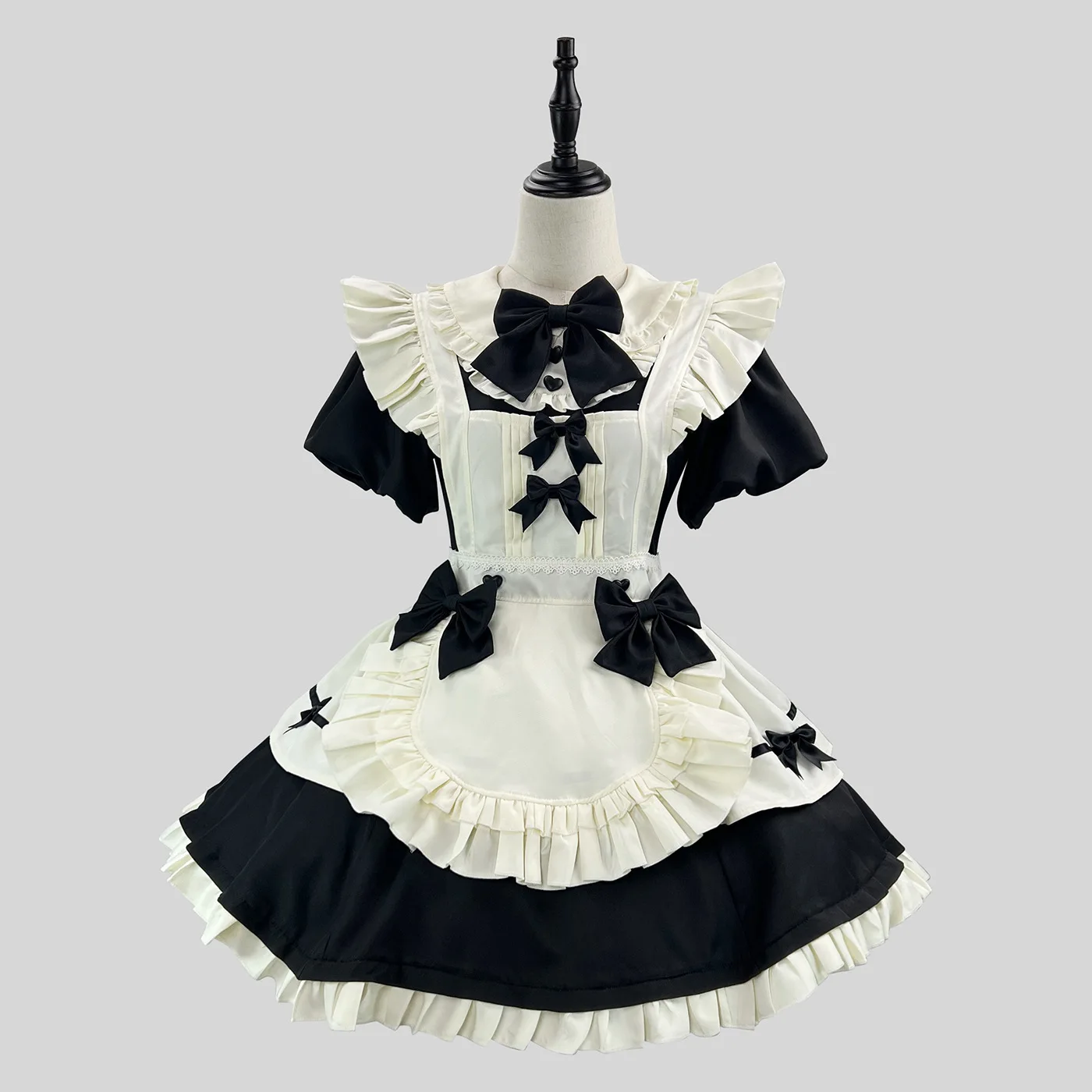 Disfraz de Cosplay de Lolita Negra Color Cosplayer, Traje de Maid para Halloween, Carnaval, Exposición de Cómics, Vestid