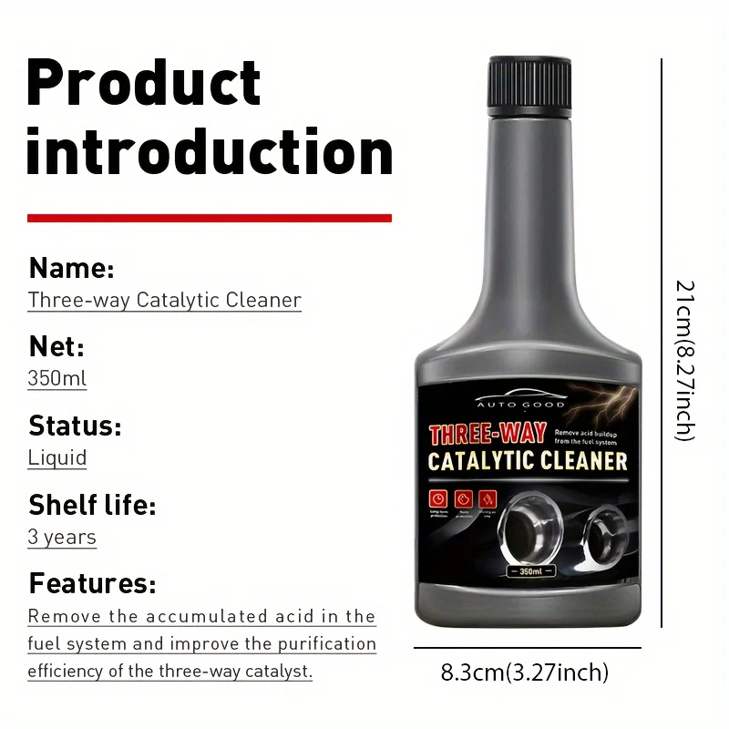 Catalytic Converter Cleaner 350ml Car Three-way Catalytic Cleaner Engine Cleaner Non-Removable Exhaust Gas Catalytic Removal of Carbon Deposits Inside the