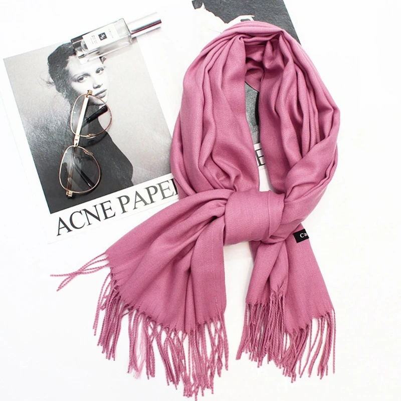 Fashion Blend Cashmere Adults Tag Tassel Scarves Warm Winter Shawl For Men  Women