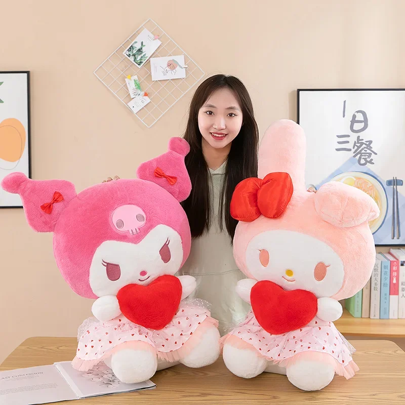 

60cm Big Size New Sanrio Valentine's Day Kuromi My Melody Plush Toy Doll Anime Cartoon Plushies Stuffed Animal Girlfriend Gift