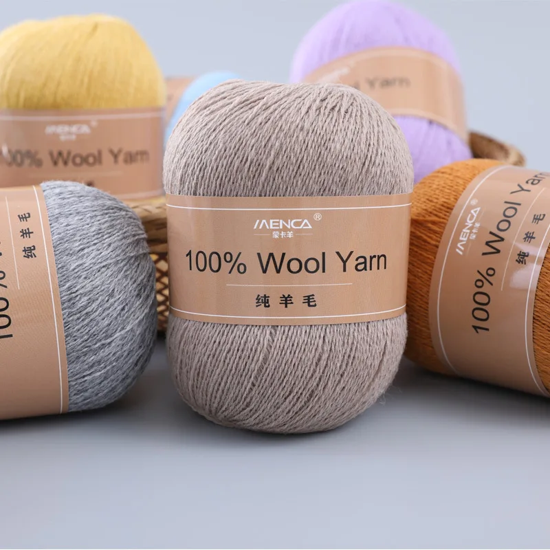 Hilo de lana de Merino 100 pura, lana australiana tejida a mano, 18s/2, hilo medio grueso, invierno, alto grado para sombrero de ganchillo, 50g