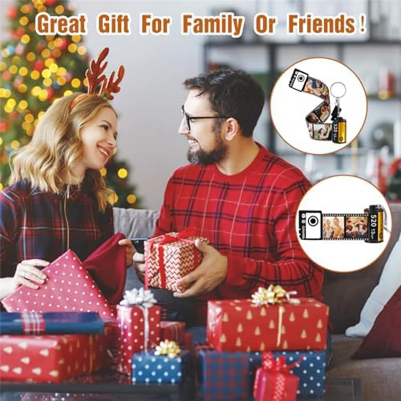 AED7-12 PCS 승화 카메라 필름 롤 키 체인 교체 열쇠 고리 사진 키 체인 생일 DIY 공예품