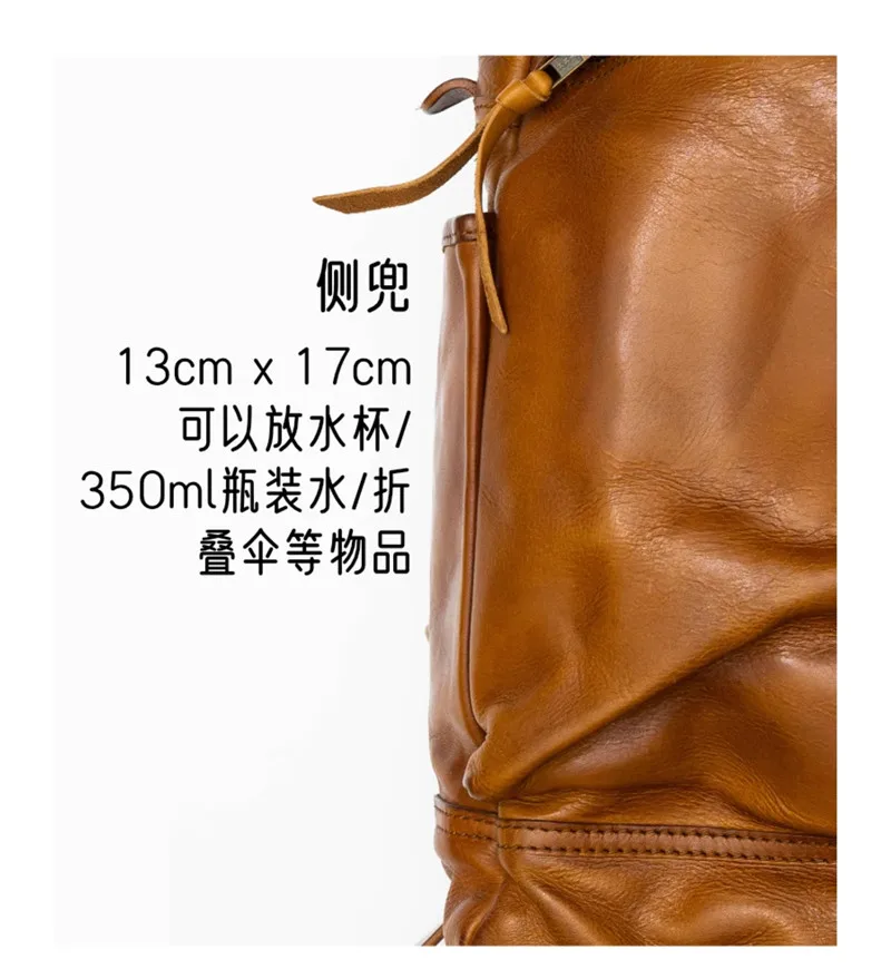 PNDME Mode Vintage Wochenend-Reiserucksack aus echtem Leder für Herren und Damen, Designer-Rucksack aus Rindsleder mit großem Fassungsvermögen für Laptops – Detail 12