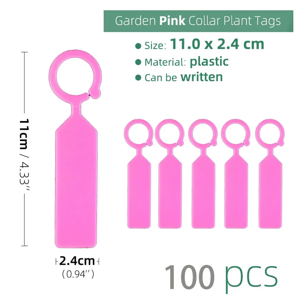 100pcs High Quality Plastic Plant Tags Pot Marker Hanging Tags Greenhouse Bonsai Collar Nursery Garden Labels