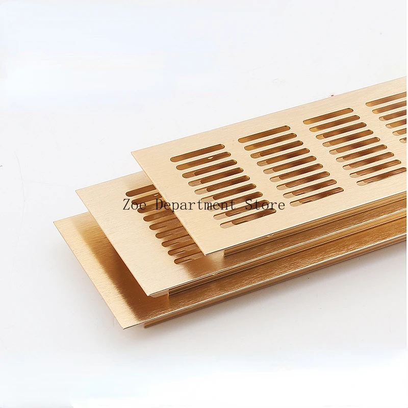 2 ชิ้นแปรง Rose Gold อลูมิเนียมสี่เหลี่ยมผืนผ้า Air Vent Grille สําหรับตู้เฟอร์นิเจอร์ตู้เสื้อผ้าตู้เสื้อผ้า 1