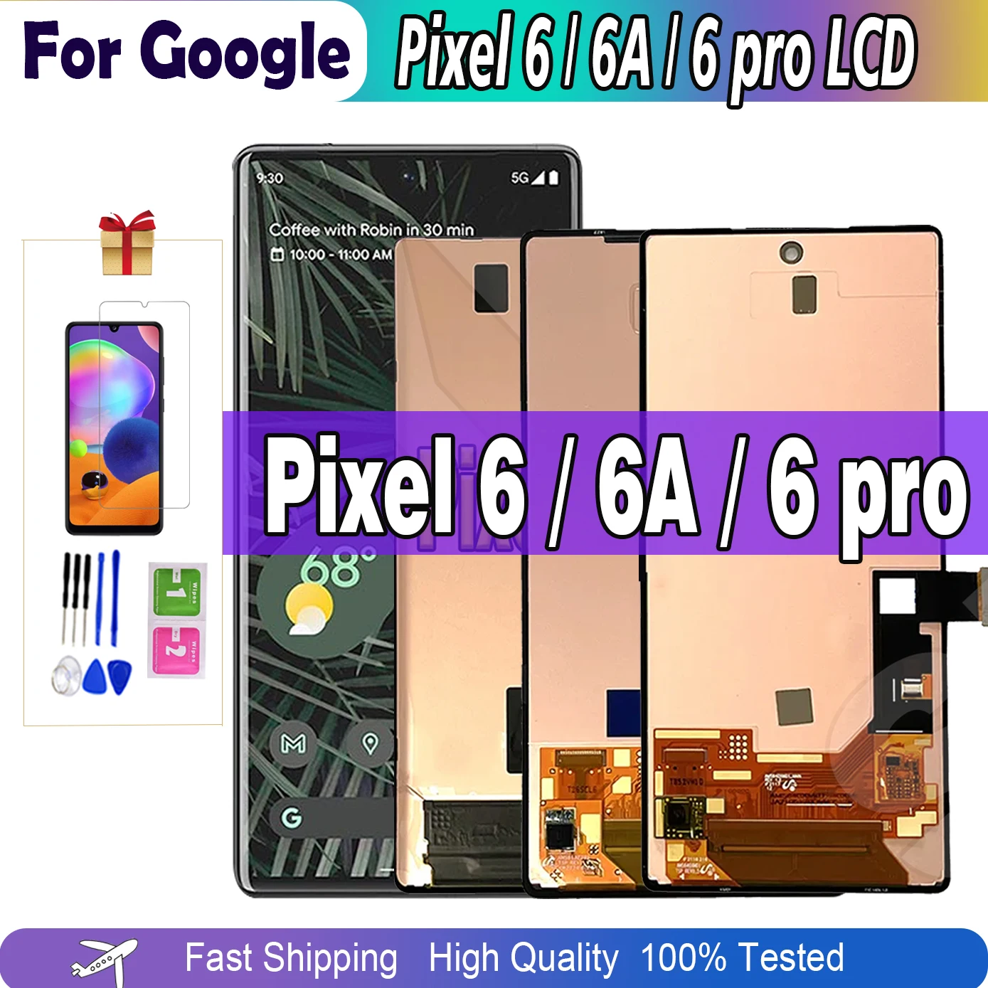 

ЖК-дисплей AMOLED для Google Pixel 6 Pixel 6A 6Pro LTPO, дисплей для Google Pixel 6 Pro, сенсорный дигитайзер
