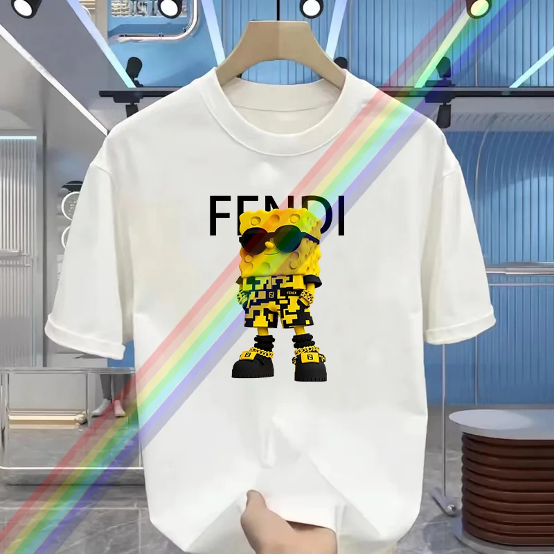 Summer Men's Letter Pattern Printed T-shirt Casual Cotton Crewneck Top mens t shirts