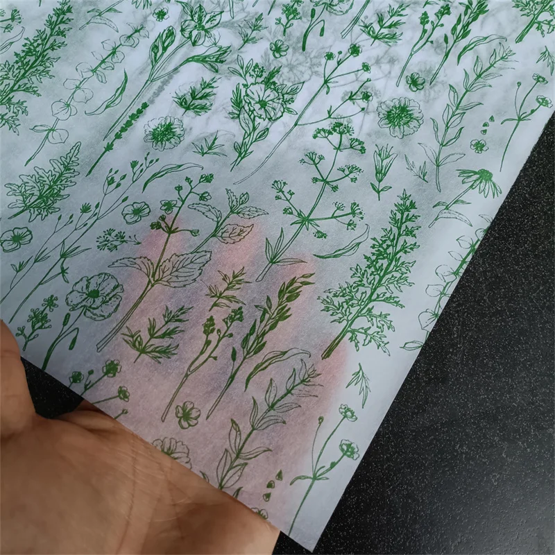 Carta Velina Foglie Verdi 50 Fogli - Carta Da Regalo Botanica