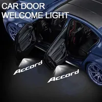 Led Car Door Ghost Light Emblem Logo Laser Projector Welcome Lamps 2pcs For Honda New Accord 2014 2015 2016-2024 Car Accessories