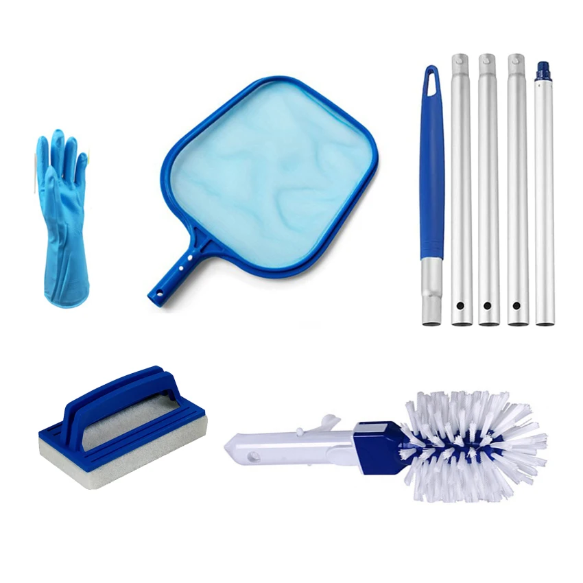 

Pool Cleaning Kit Accessories Hot Tub Cleaning 5-Section Aluminum Pole Fine Mesh Skimming Pool Net Pool Leaf Skimmer