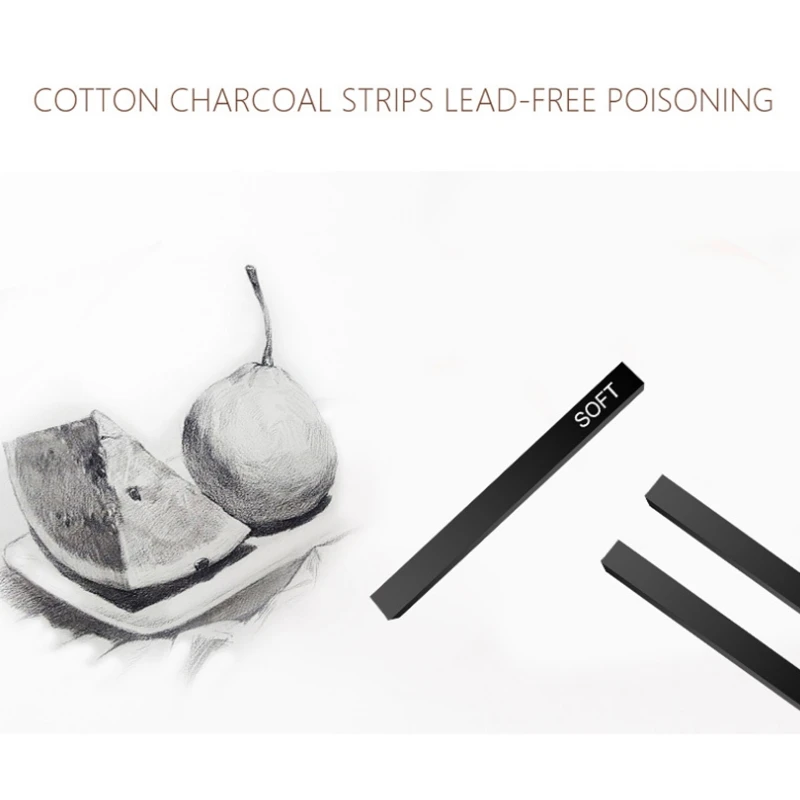 Artists Compressed Charcoal Sticks Square Black Coal Sticks Sketch Art Supplies for Drawing Sketching Shading Tool 6 PCS 4