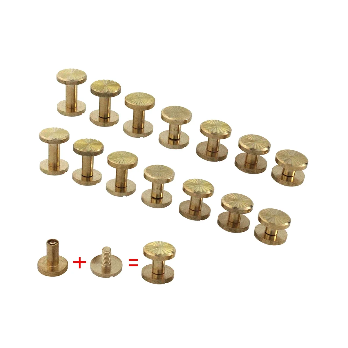 Solid Brass Binding Chicago Screws Belt Screw Nail Stud Rivets 10pcs for Photo Album Leather Craft Belt Wallet Fasteners