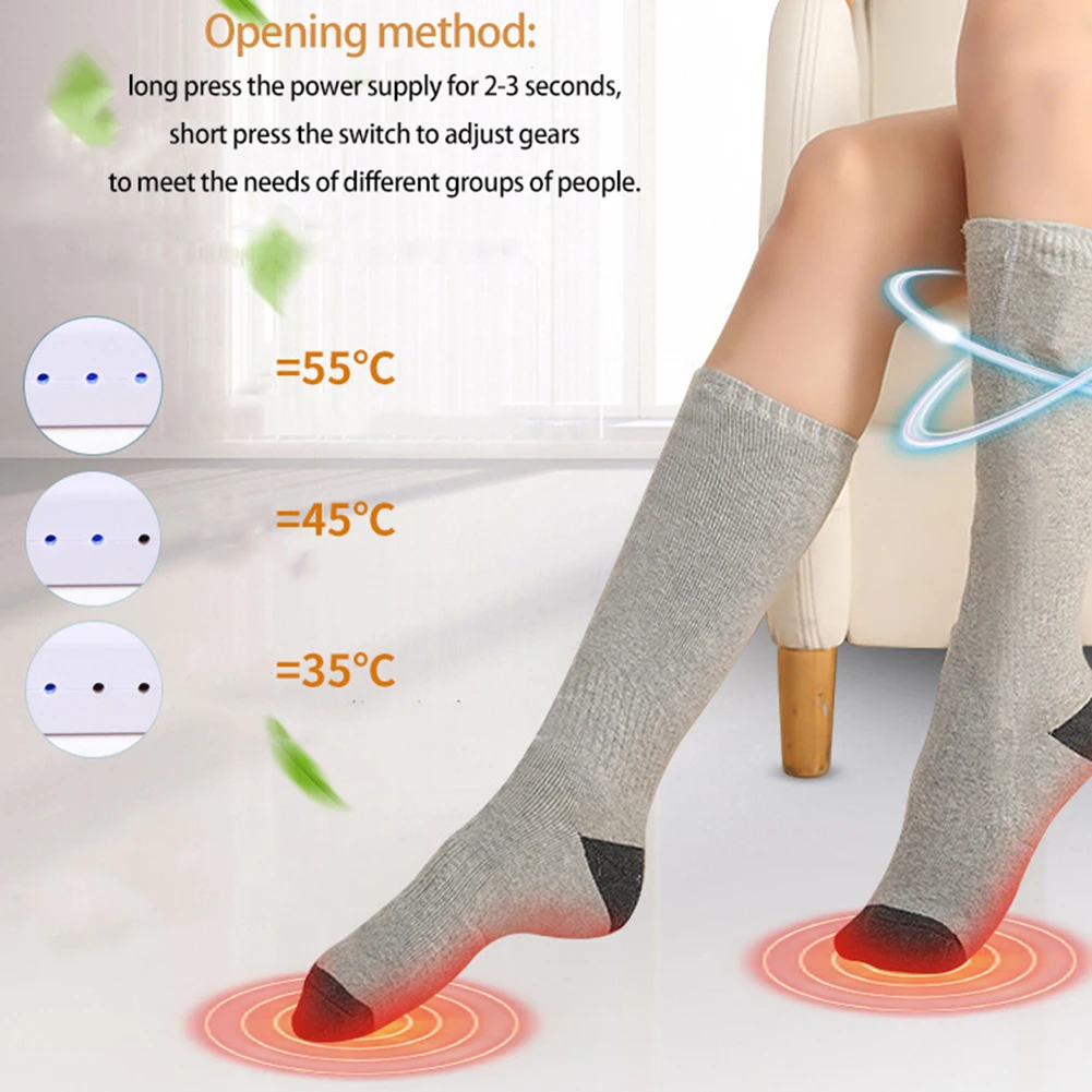 Chaussette de ski,Chaussettes chauffantes électriques avec — free download