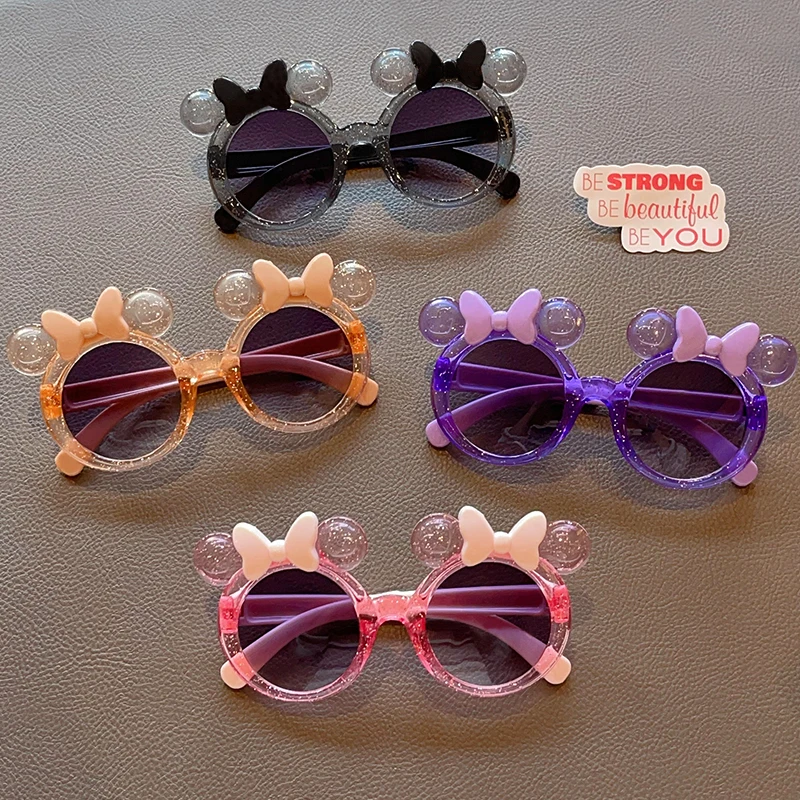 Girls Boys Cartoon Mickey Bowknot Sunglasses UV400 Children Fashion Outdoor Sun Protection Sunglasses Kids Sun Glasses kids sunglasses children sunglasses