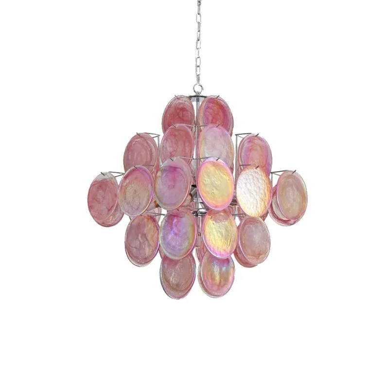 Red Cloud Glass Chandeliers LED Vintage Lighting Fixture Italy Designer Hanging Lamp for Ceiling Dining Room Decor Lustre Foyer