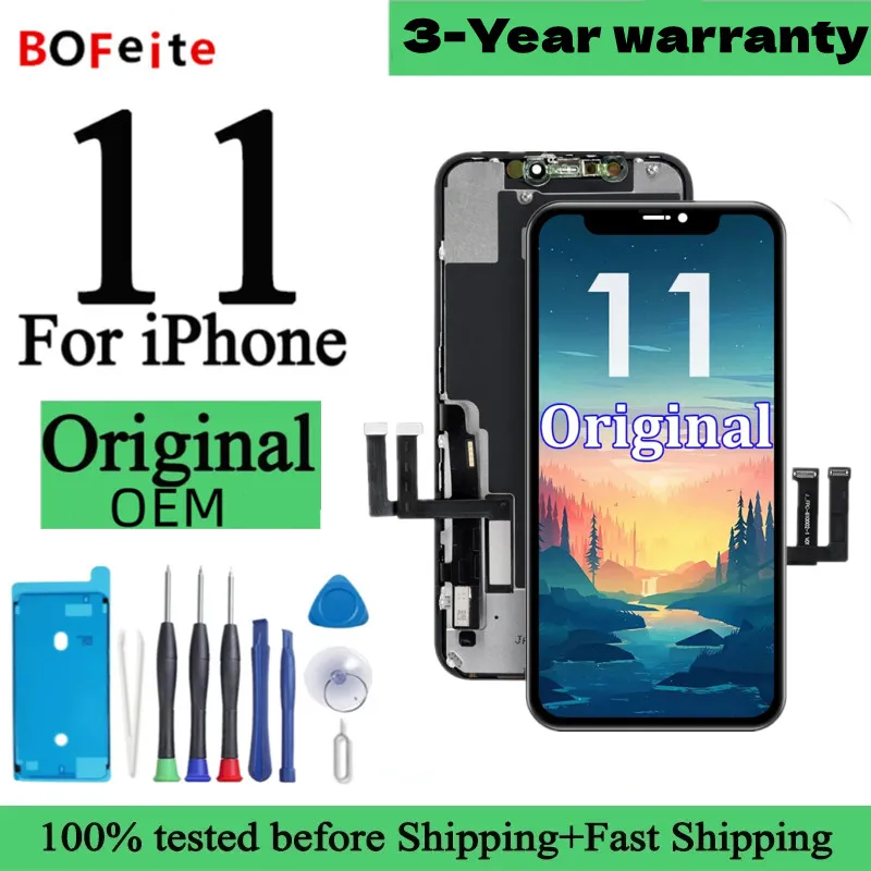 

Orignal Display Screen For iPhone 11 OLED Display 3D Touch Screen Digitizer Incell Replacement Parts True Tone 3-year warranty