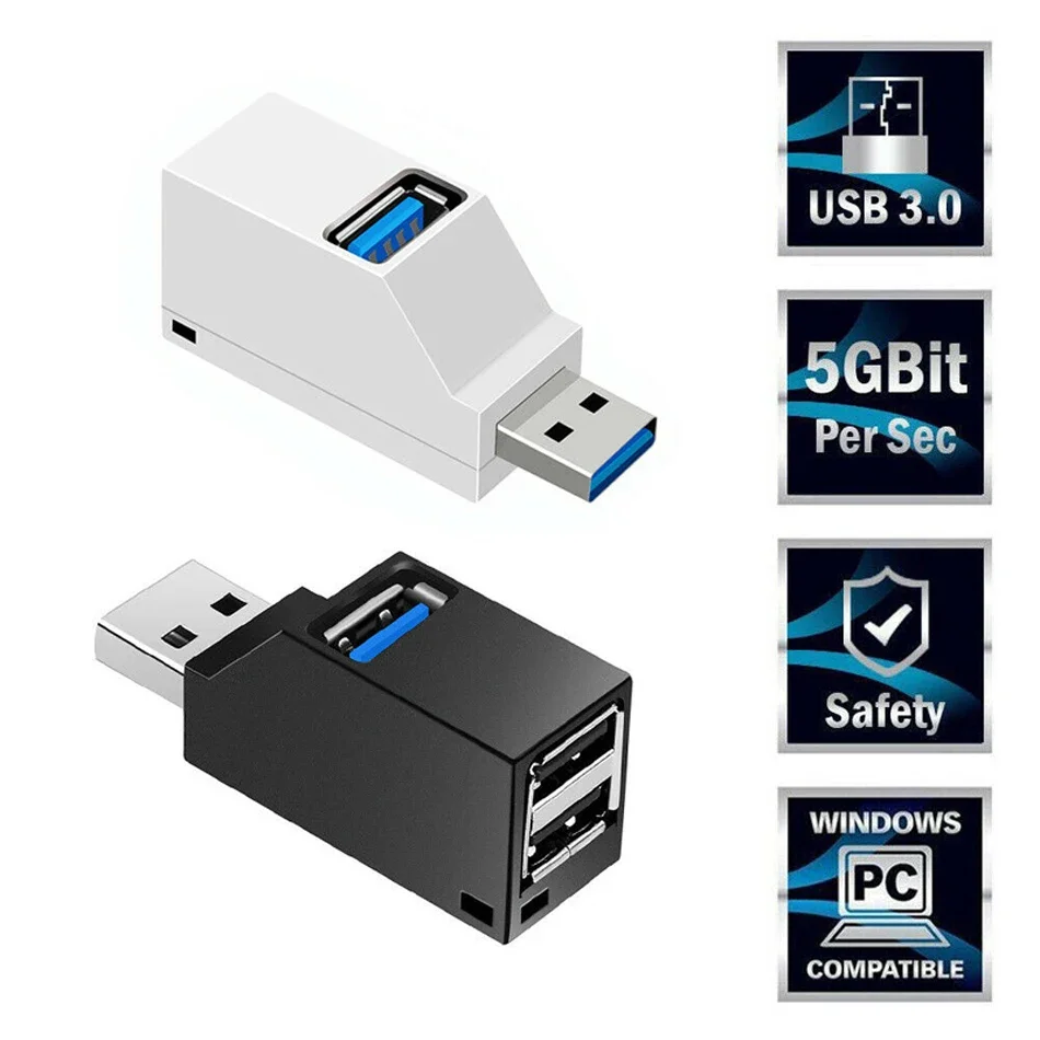 

High Speed USB 3.0 HUB Adapter Extender Mini Splitter Box 3 Ports for PC Laptop Macbook Mobile Phone U Disk Reader for Xiaomi