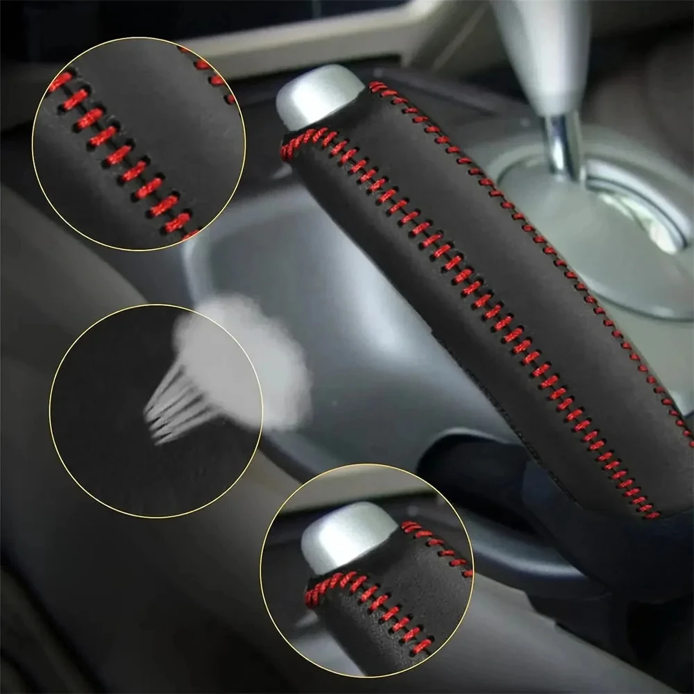 Handbrake Sleeve Genuine Leather Handbrake Grips Mazda 6 Natural Leather Cover Car Accessories Interior hand brake cover