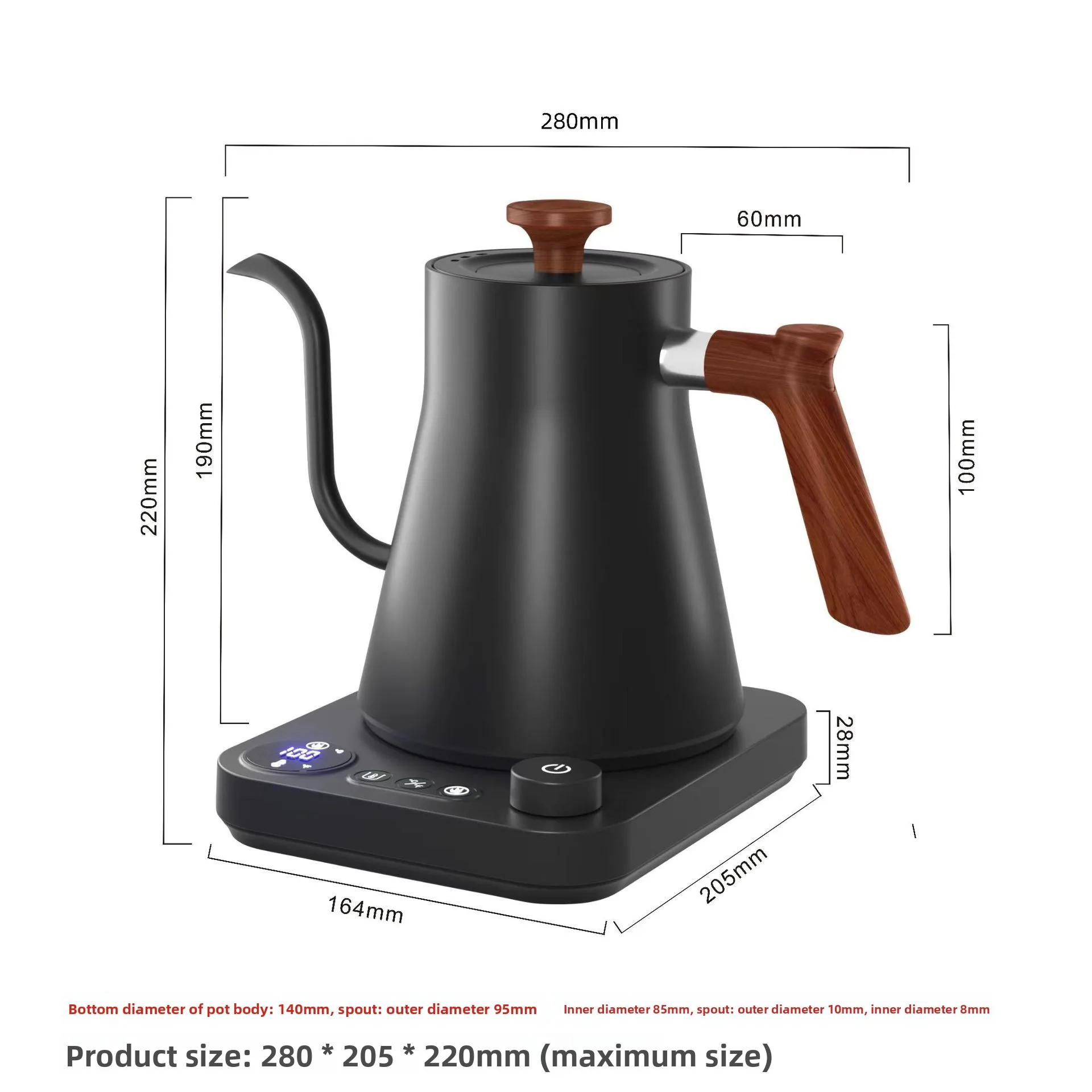 Description Picture 3 of item2025 Smart Temperature Control Gooseneck Kettle Electric Pour Over Coffee Kettle New