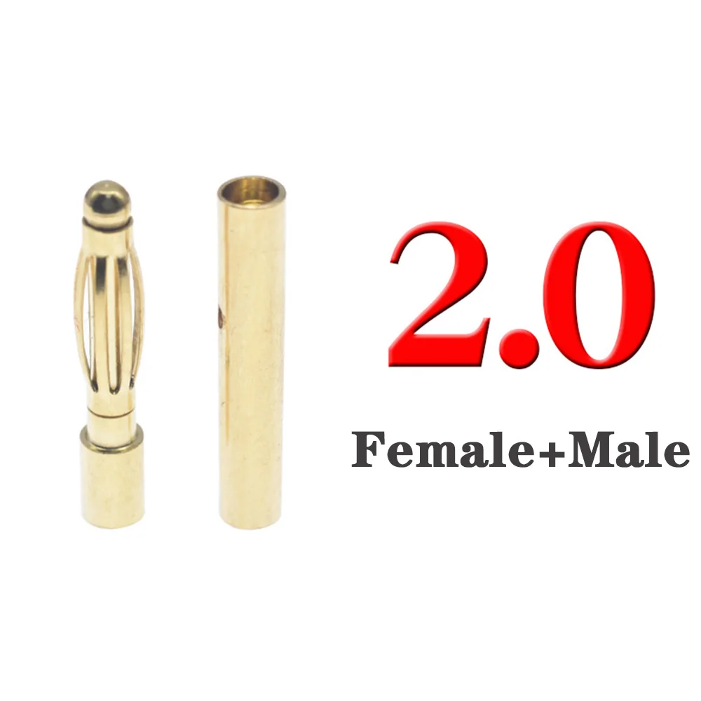20 Pairs 2.0mm Mini Plug Connector Kits – Straight Round Male & Female Pins