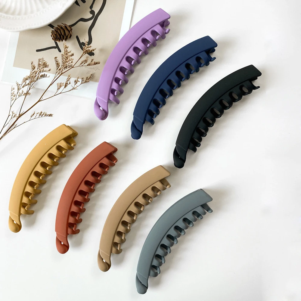 

Gift Fashion Solid Color Hairpins Frosted Banana Clip Ponytail Holder Hair Clips Hair Claws