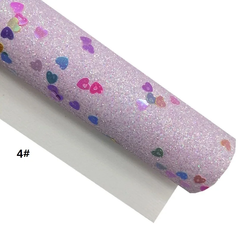 Description Picture 4 of itemButterflies Daisy Flower Printed Synthetic Leather Sheets Hearts Shimmer Glitter Chunky Glitter For DIY Craft Mini Rolls W469