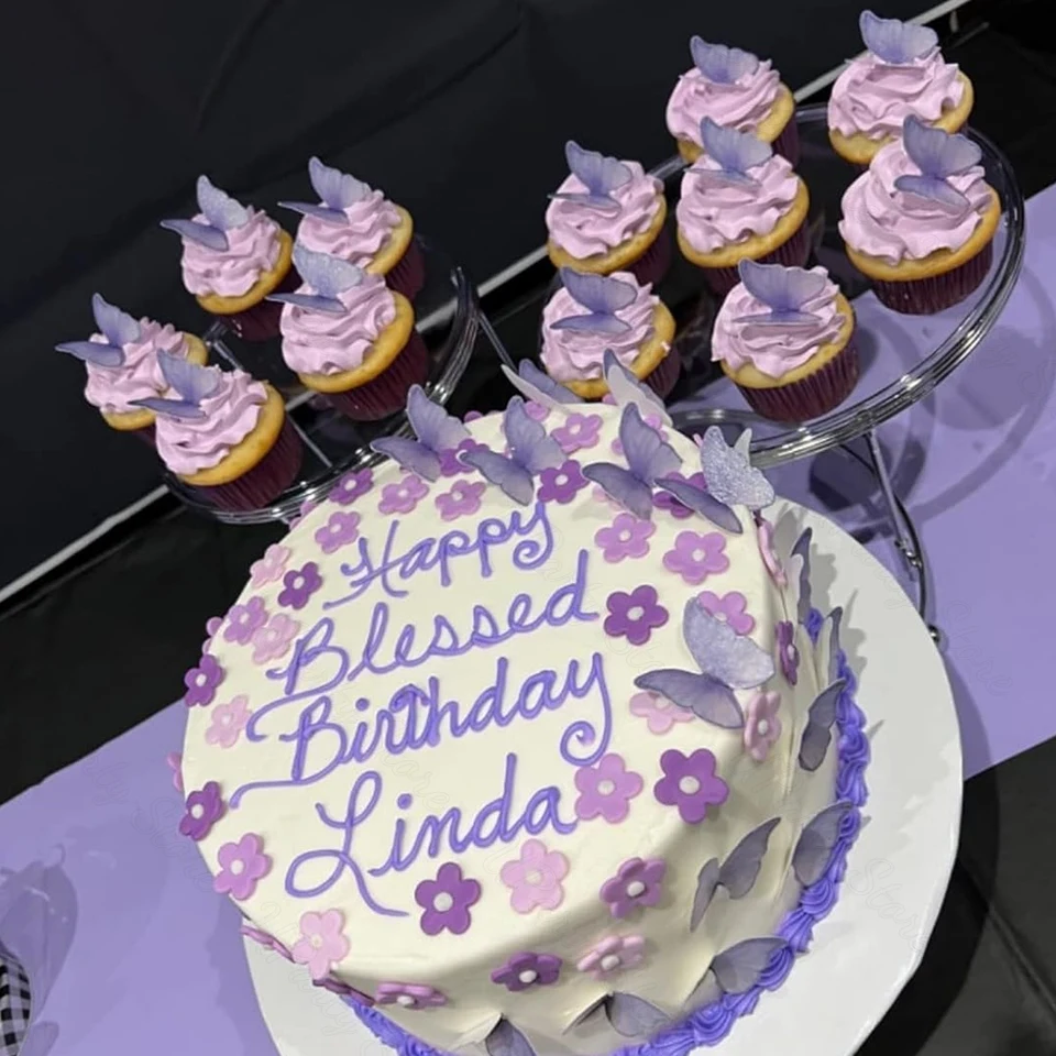 36 stuks kleurrijke taartdecoraties, cupcake-decoraties, baltaartdecoraties, doe-het-zelf verjaardagstaartdecoraties, vlindertaartdecoraties