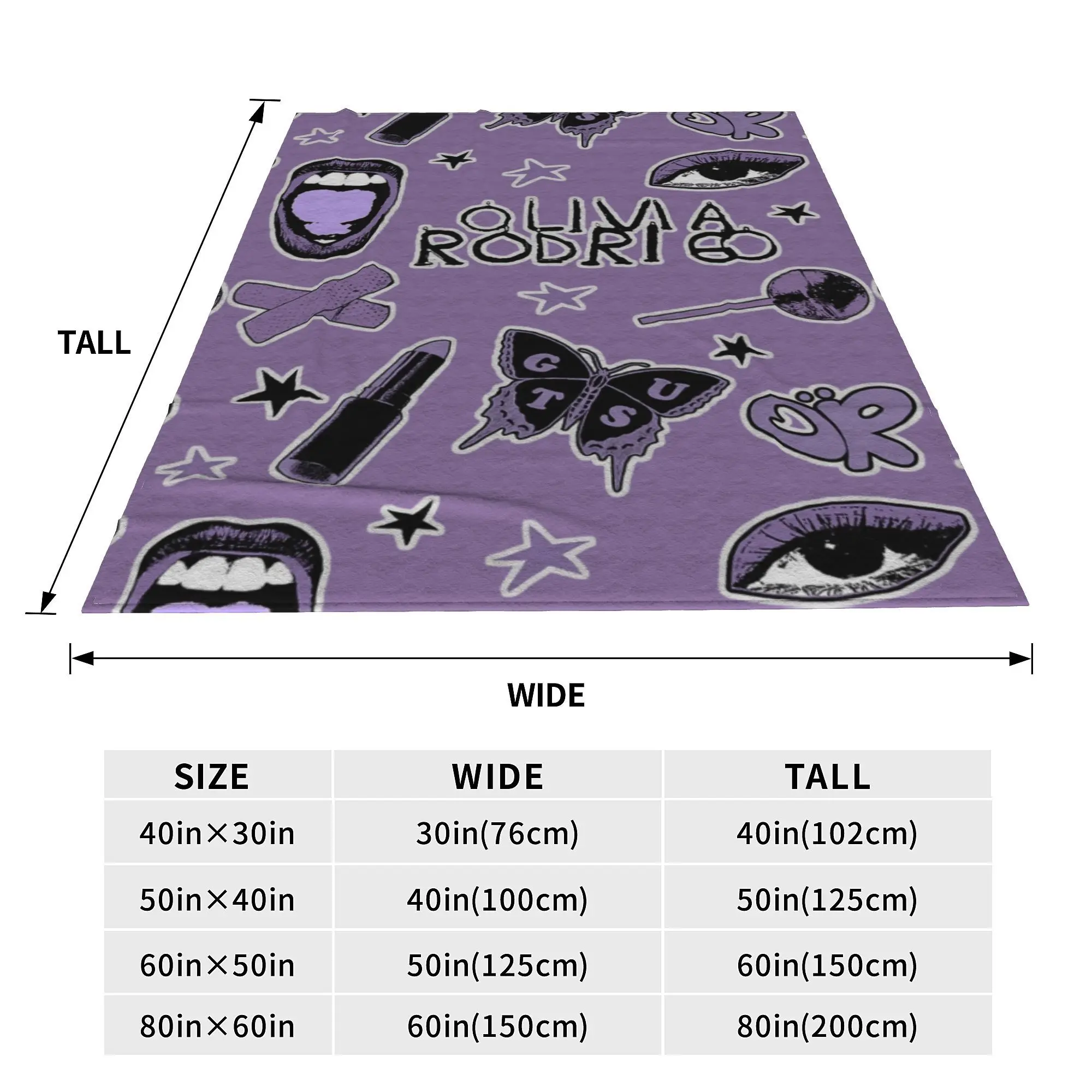 Olivia Vampire Rodrigos Sour Blanket Multiple Sizes Soft Fuzzy Plush GUST Throw Blankets for Sofa Couch and Bed 6