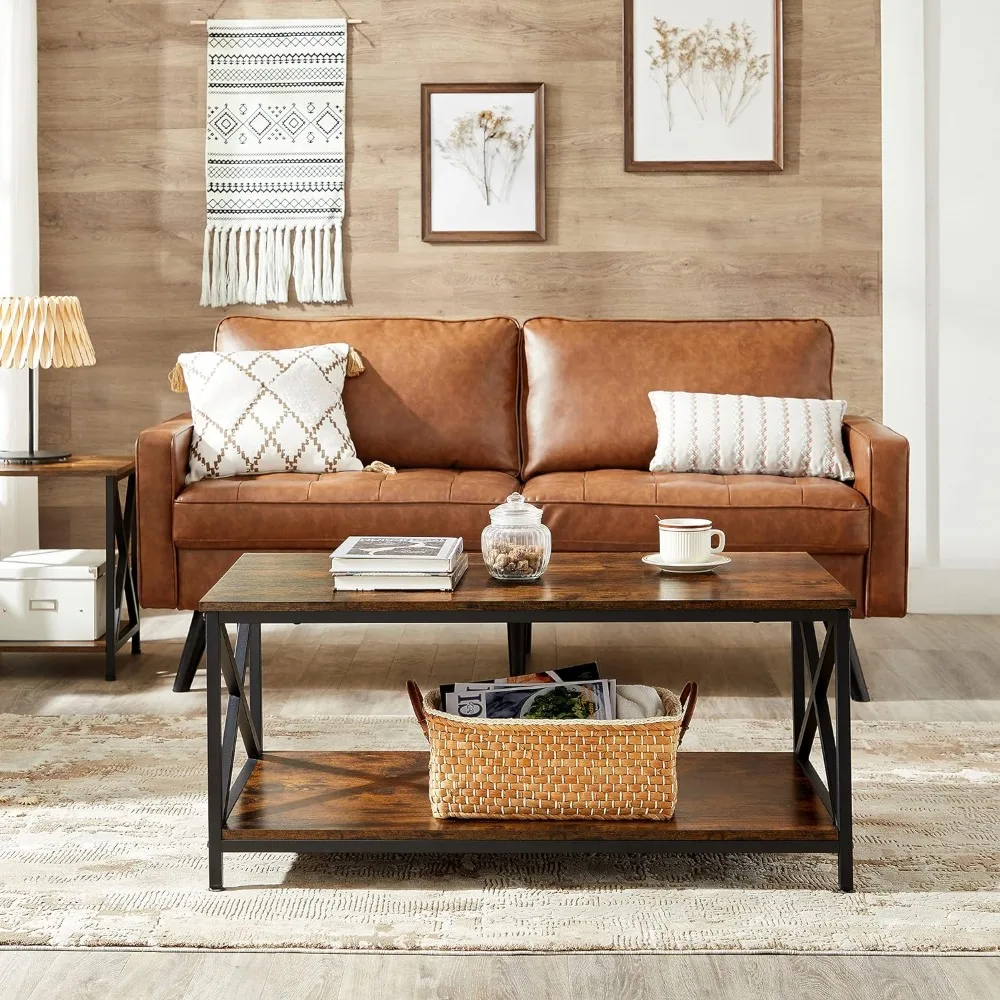 

Industrial Farmhouse Style Coffe Table Modern Design Coffee Table 39.4 X 21.7 X 17.7 Inches Coffe Tables for Living Room Seating