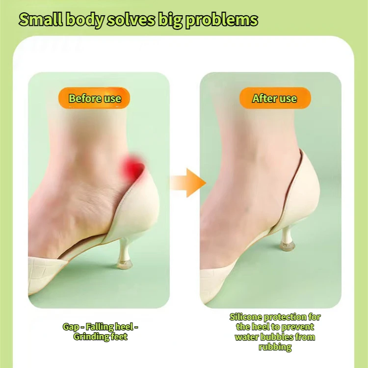 2Pair Silicone Heel Stickers Heels Grips Anti Slip Heel Cushions Non-Slip Relieve Pain Inserts Pads Foot Care Protector with heel grips