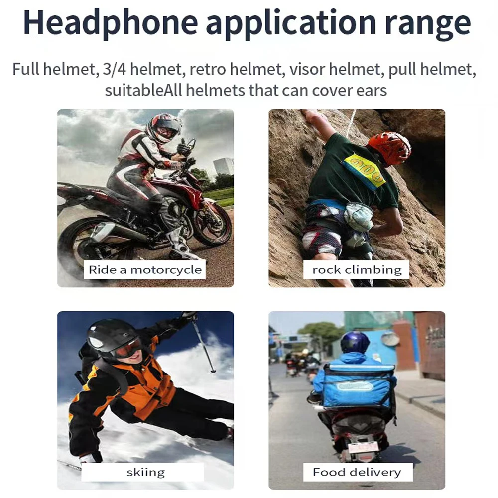Bluetooth Motorcycle Helmet Headset Wireless Headphones With Microphone Earphone ENC Noise Cancelling Handsfree Talking Driving 6