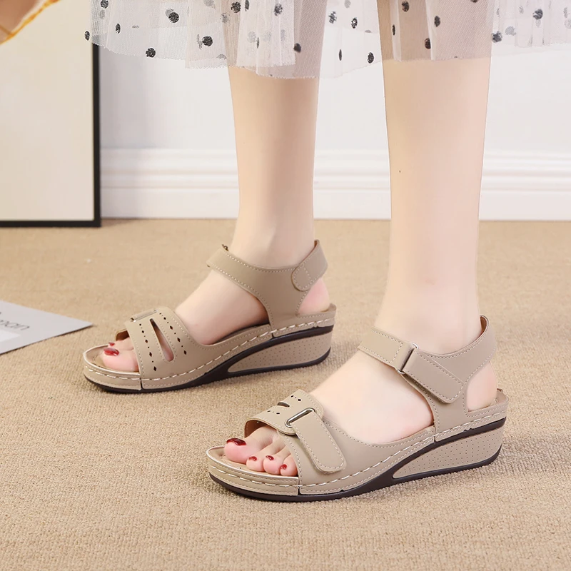 Atikota Fashion Women Wedges Sandals Soft Female Retro Anti-Slip Shoes Ladies Outdoors Casual Sandal Plus Size 2022 Summer New