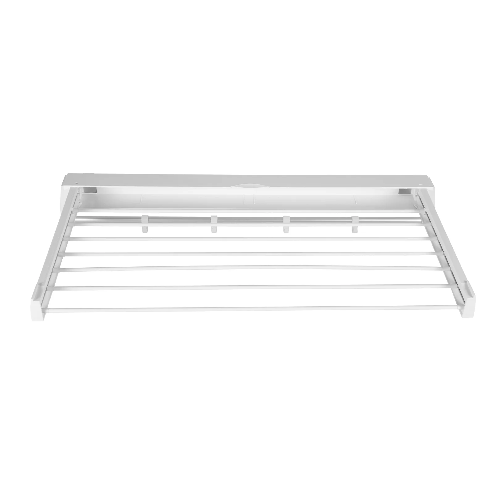 Retractable Clothes Drying Rack Indoor Hanging Wall Mount Folded Rack White For Bathrooms 84*43.5*6cm