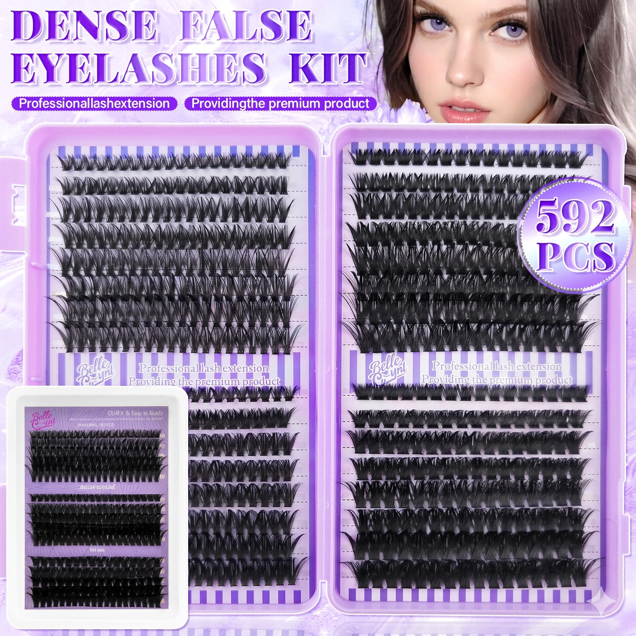 50D/60D/80D/100D Cluster-Wimpern DIY Wimpernverlängerungs-Set Wasserfeste Schlafgeeignete Künstliche Wimpern für Voluminöses Aussehen