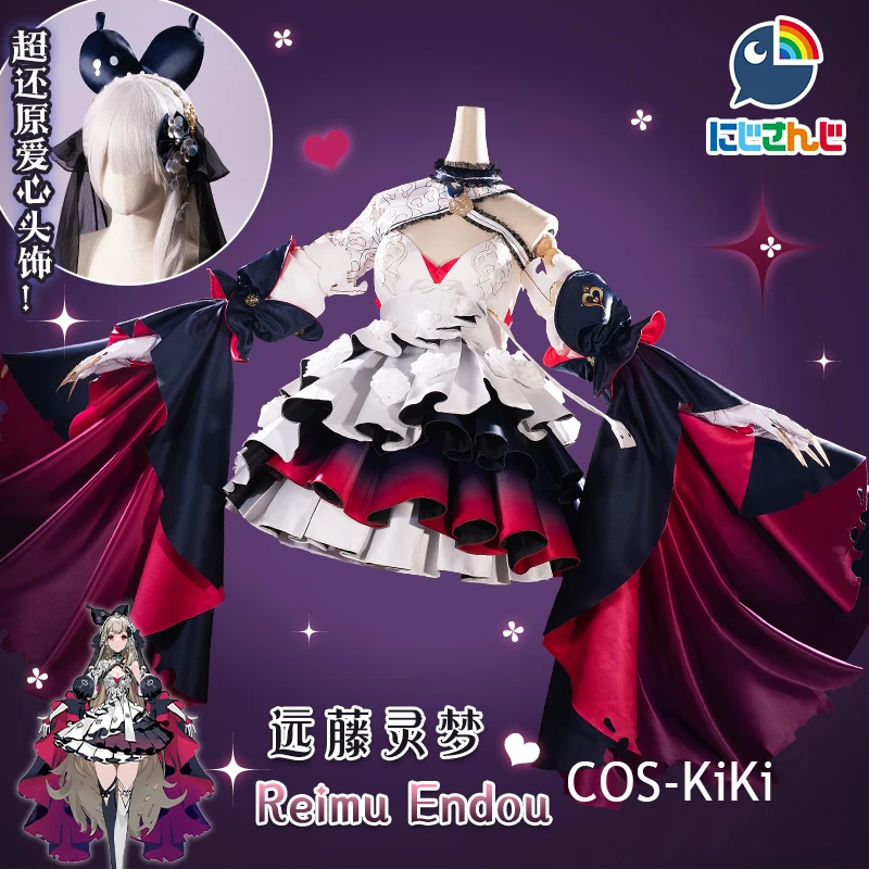 

COS-KiKi Vtuber Nijisanji Reimu Endou Game Suit Cosplay Costume Gorgeous Lovely Dress Halloween Party Role Play Outfit Women