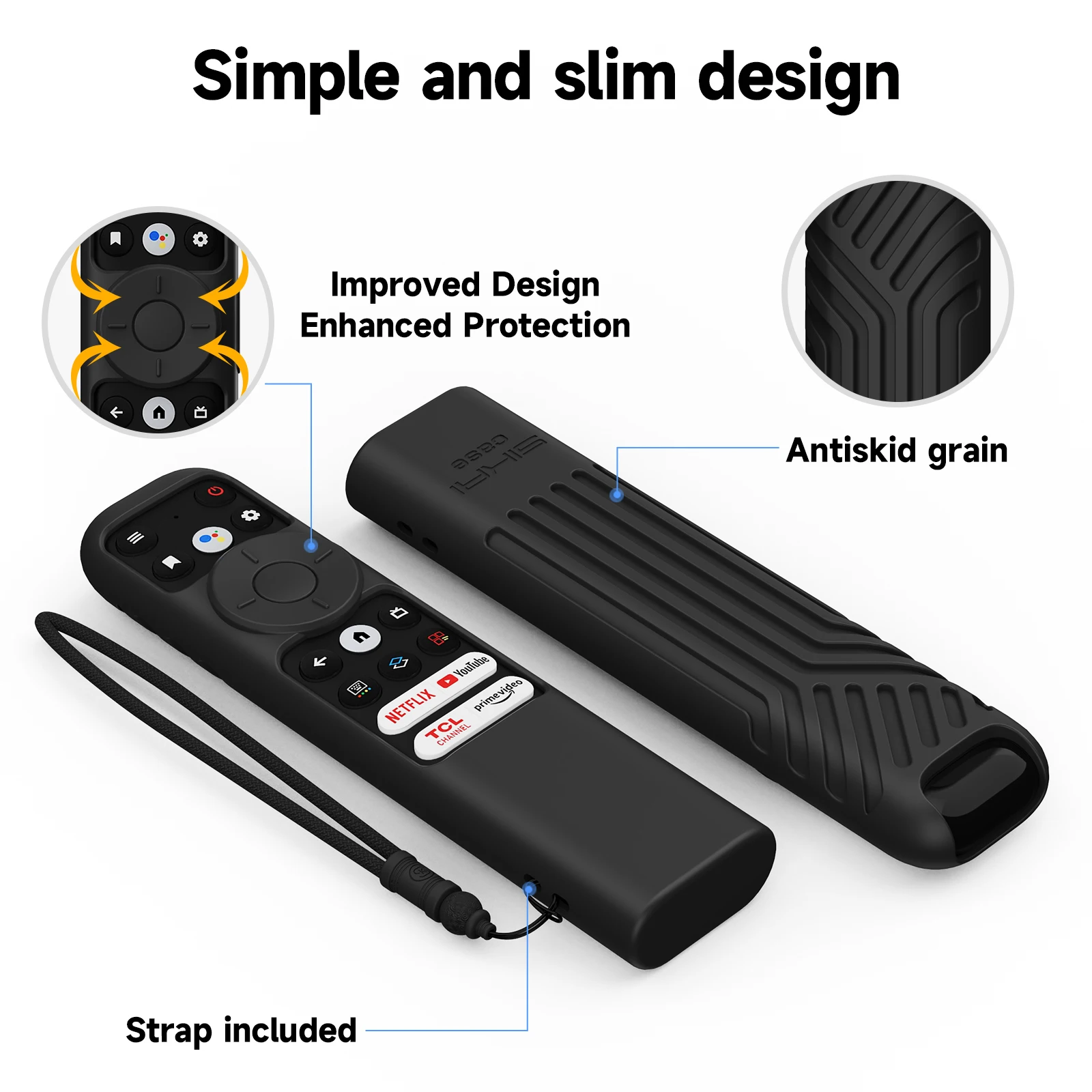 Silicone Case TCL Smart TV RC902N FMR1 Voice Remote R646 R754 S546 S356 Remote Protective Cover