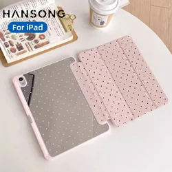 Sleek Black Polka Dots Trifold Magnetic Smart Cover - iPad Air 11 in M4 (Black Dots)